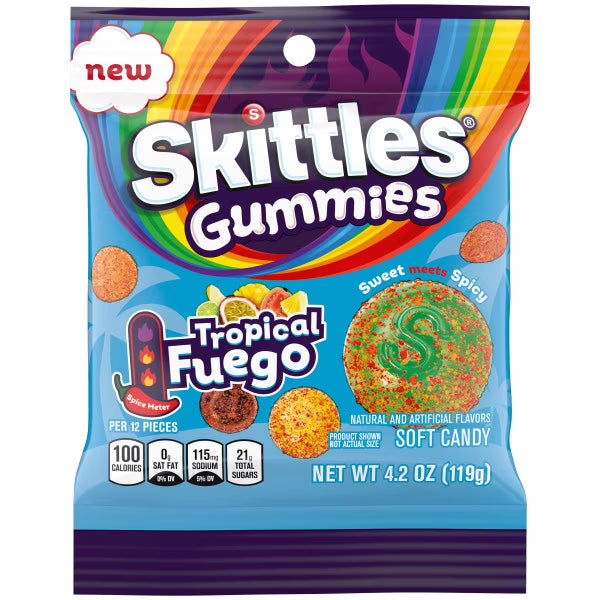 USA Skittles Gummies Tropical Fuego