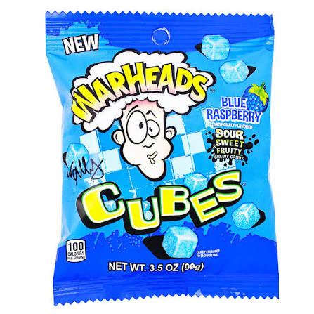 USA Warheads Blue Rasp Cubes